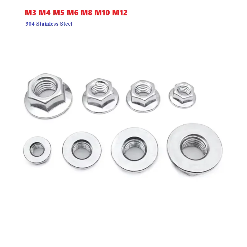 

Hexagon Flat Flange Nut M3 M4 M5 M6 M8 M10 M12 304 Stainless Steel Lock Nut