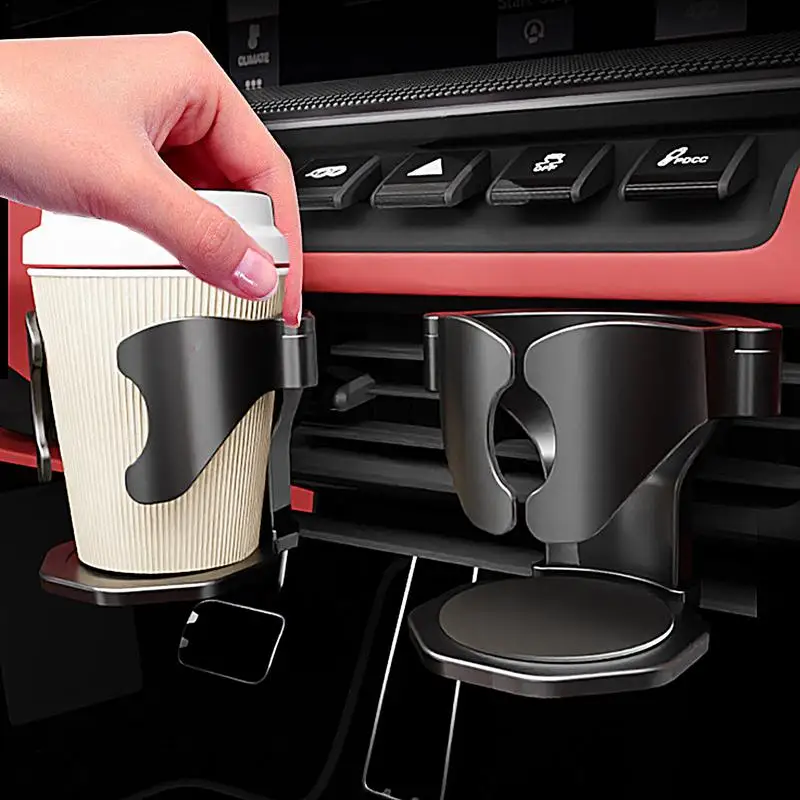 Car Air Vent Cup Holder Cup Holder Expander With 360 Rotation Adjustable Drink Stand With 2 Pairs Air Vent Clips For Mugs Coffee