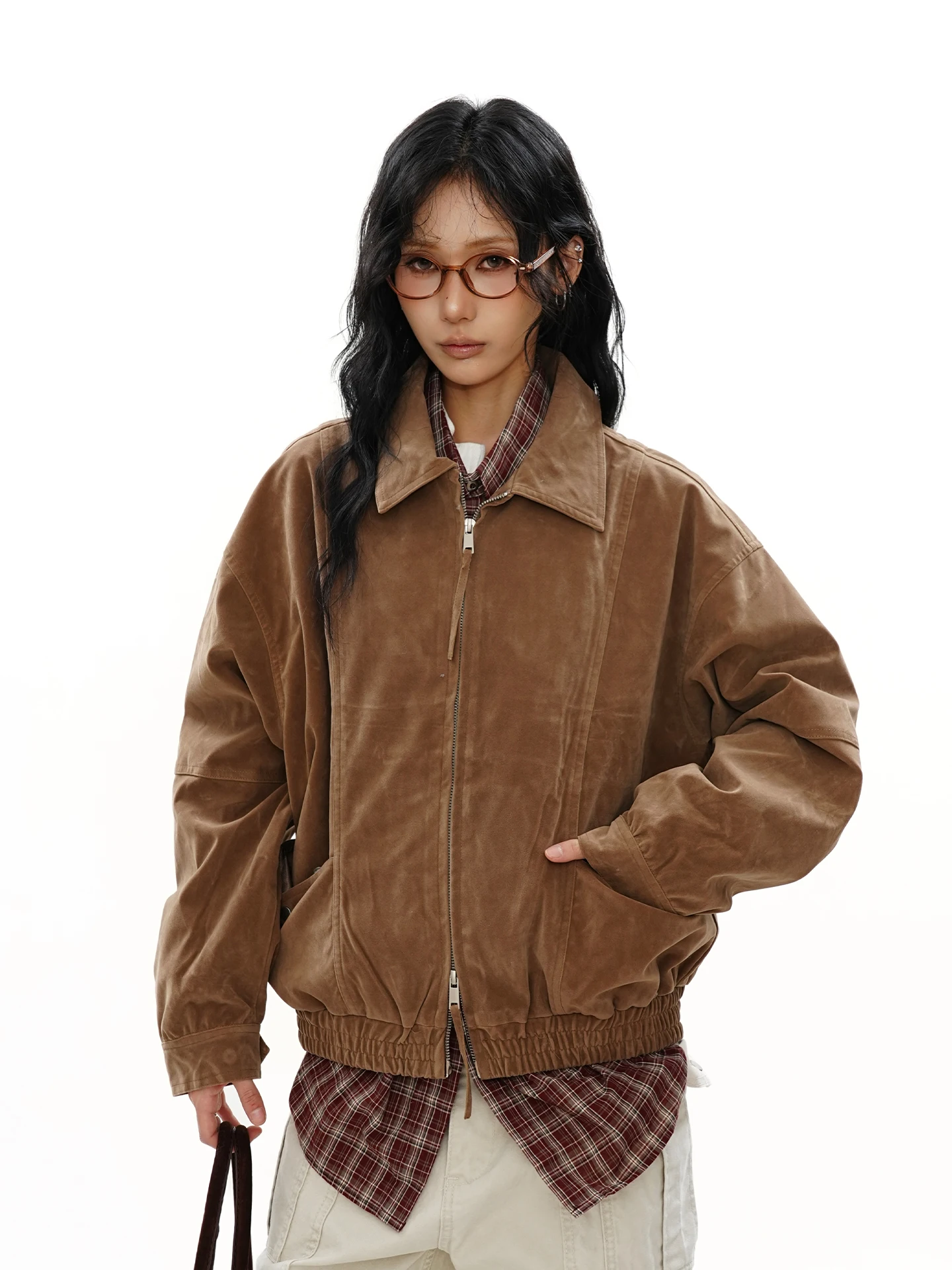 

Мужская и женская куртка S3T5 American Sle Workwear: свободный крой, широкая замшевая верхняя одежда, универсальная повседневная короткая куртка