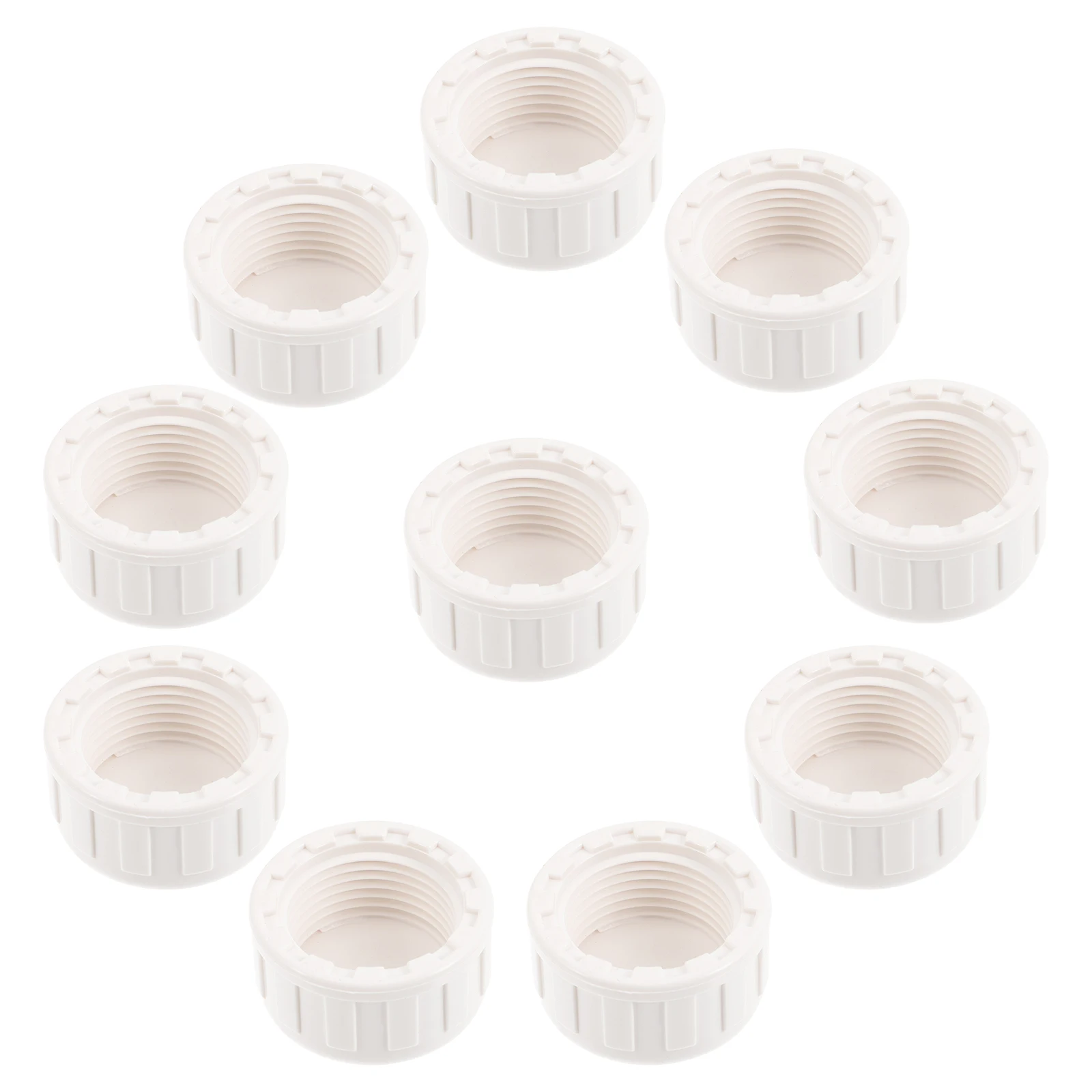 

10pcs PVC Pipe Fittings Threaded Cap Sprinkler Plug Adapter Hose End Sprinkler Head Cap White 25mm Cold System