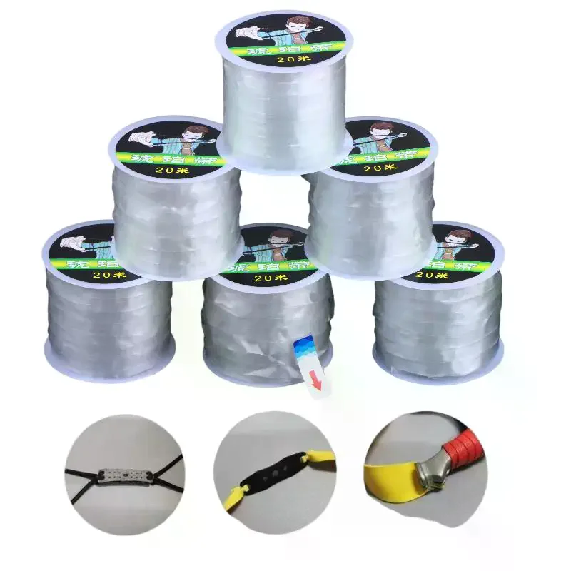 10Pcs Flat Rubber Bands Colorful Amber Belt Elastic Band 20 Meters For Slingshot Pouch Sports Equipment DIY Accessories view 3