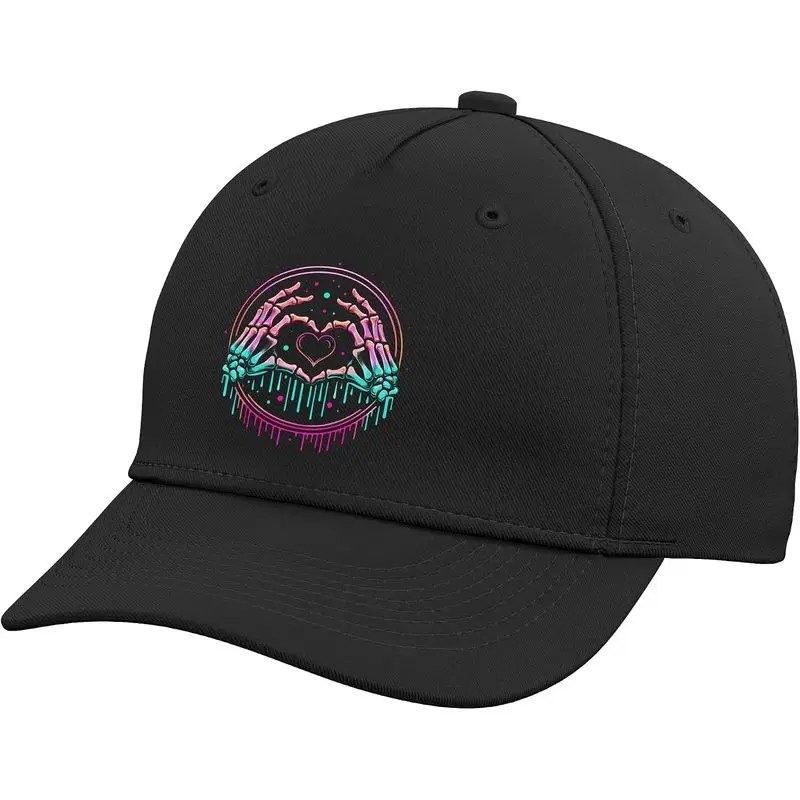 Heart Sign Skeleton Hand - Spooky Skeleton Halloween Costume Adjustable Baseball Hat