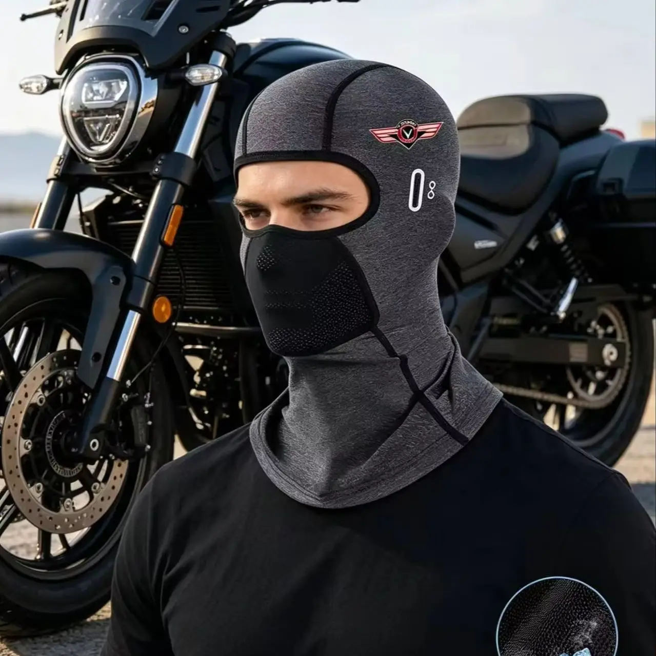 

Summer UV & Winter Warm Balaclava for Kawasaki Vulcan 500-2000 – Breathable Full Face Mask with Glasses Hole, Motorcycle Ski Cap