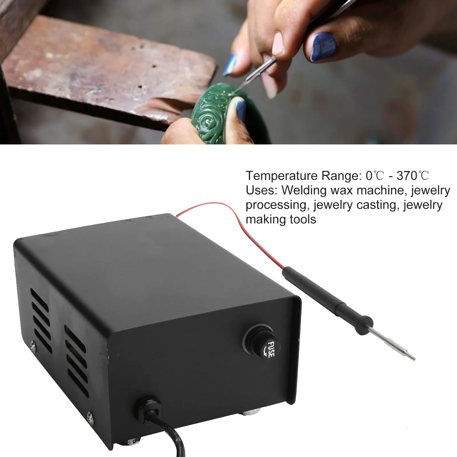Jewelry Wax Welder 0℃ ‑ 370℃ Jewelry Processing Making Heating Welding Machine Black Jewelry Heating Welding Machine