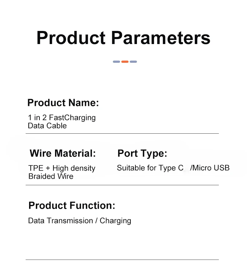 2 in 1 USB C to Dual Type C PD Fast Charging Data Cable,Multi Functional Braided Cord for iPhone 17/17Pro/16 Max Series,Samsung