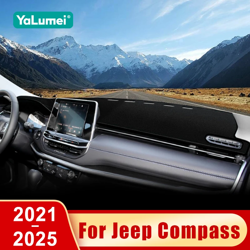 Für Jeep Compass 2021 2022 2023 2024 2025 Auto-Armaturenbrettmatte Sonnenschutz-Pad Rutschfeste Wärmeisolierung Blendschutz-Zubehör