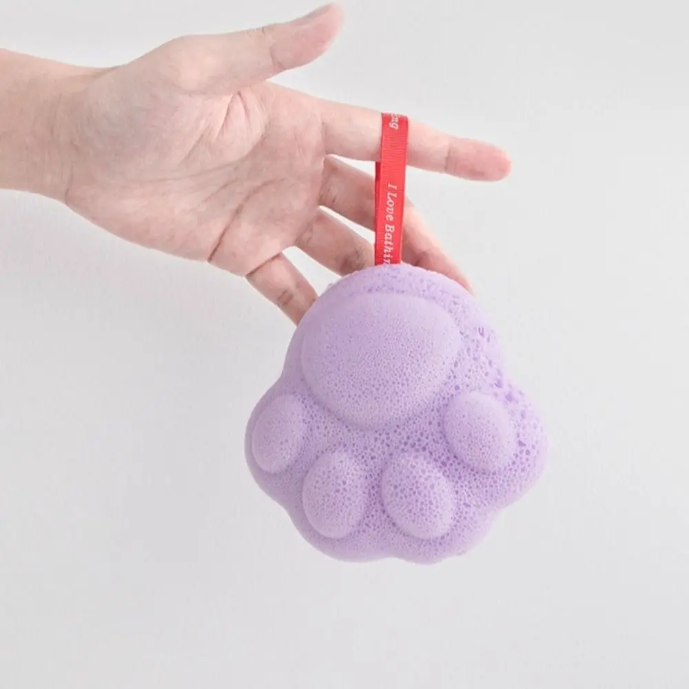 Soft Cat's Paw Shower Balls Bath Scrubbing Baby Bath Sponge Dead Skin Remover Bathroom Accessories Cartoon Washes The Earth Home