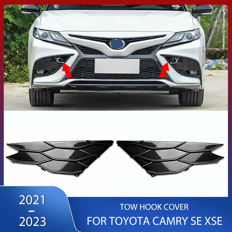 

Front Bumper Tow Towing Eye Hook Cover Cap Fog Light Decorative Trim Trailer Cover Trim For Toyota Camry SE XSE 2021 2022 2023