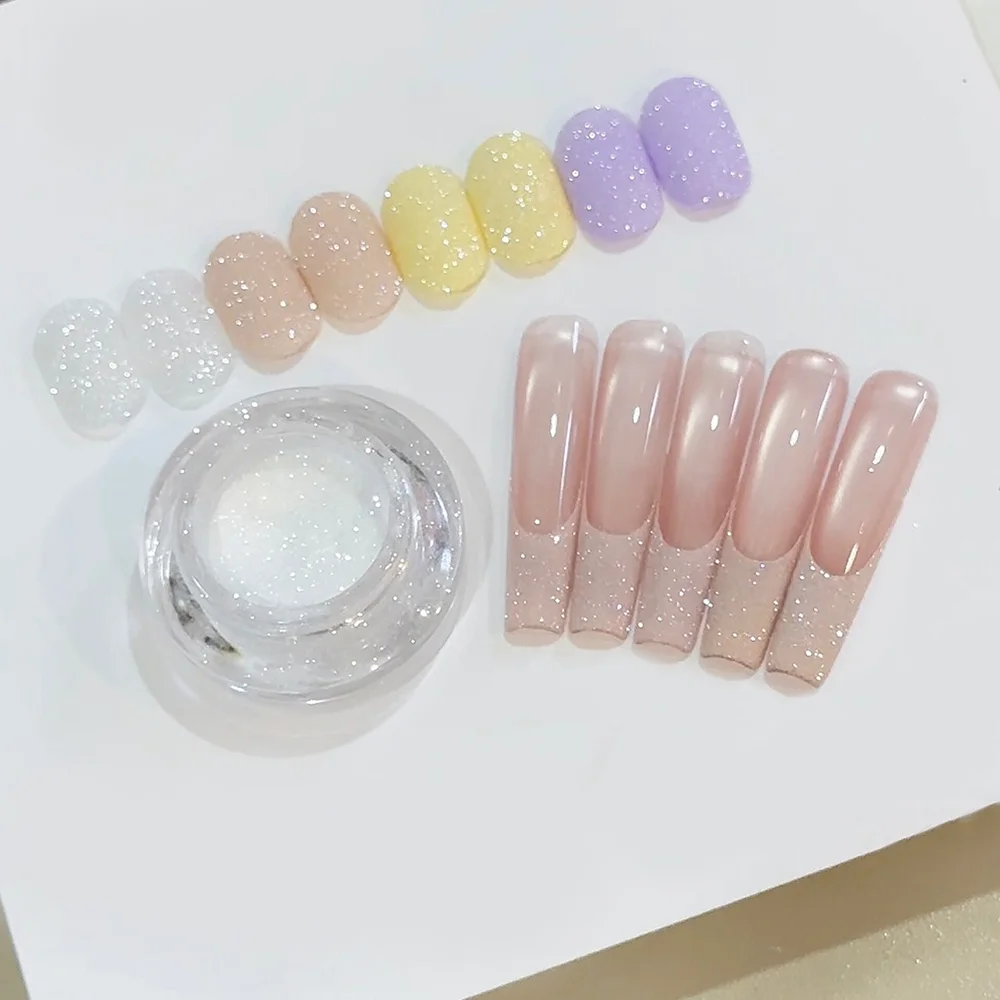 1Pc Shiny White Glitter Nail Powder Sparkly Crystal Diamond Chrome Pigment Flakes Reflective Sugar Powder Nail Art Decoration