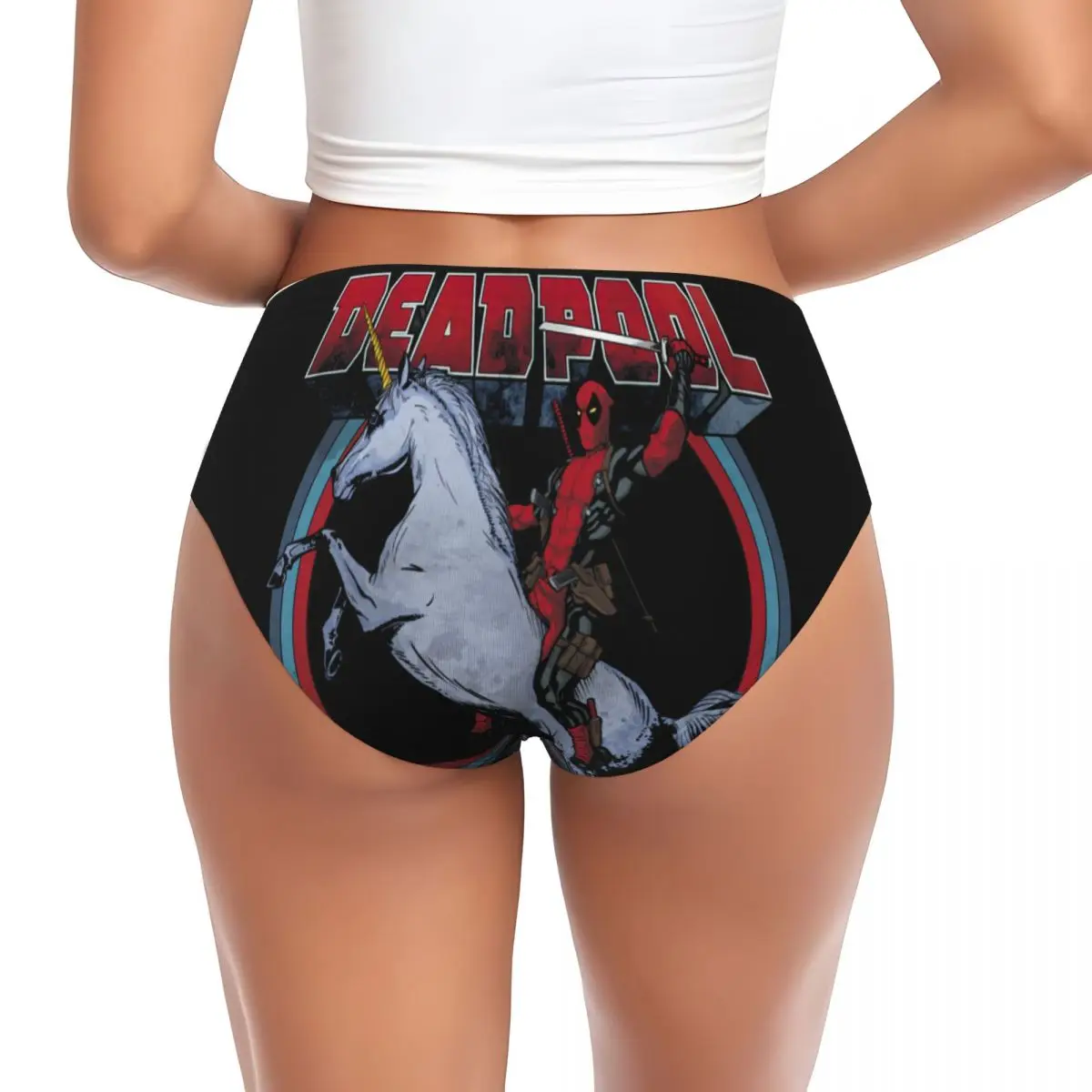 Custom Deadpool On Horseback Briefs Underwear Women's Comfortable Stretch Panties