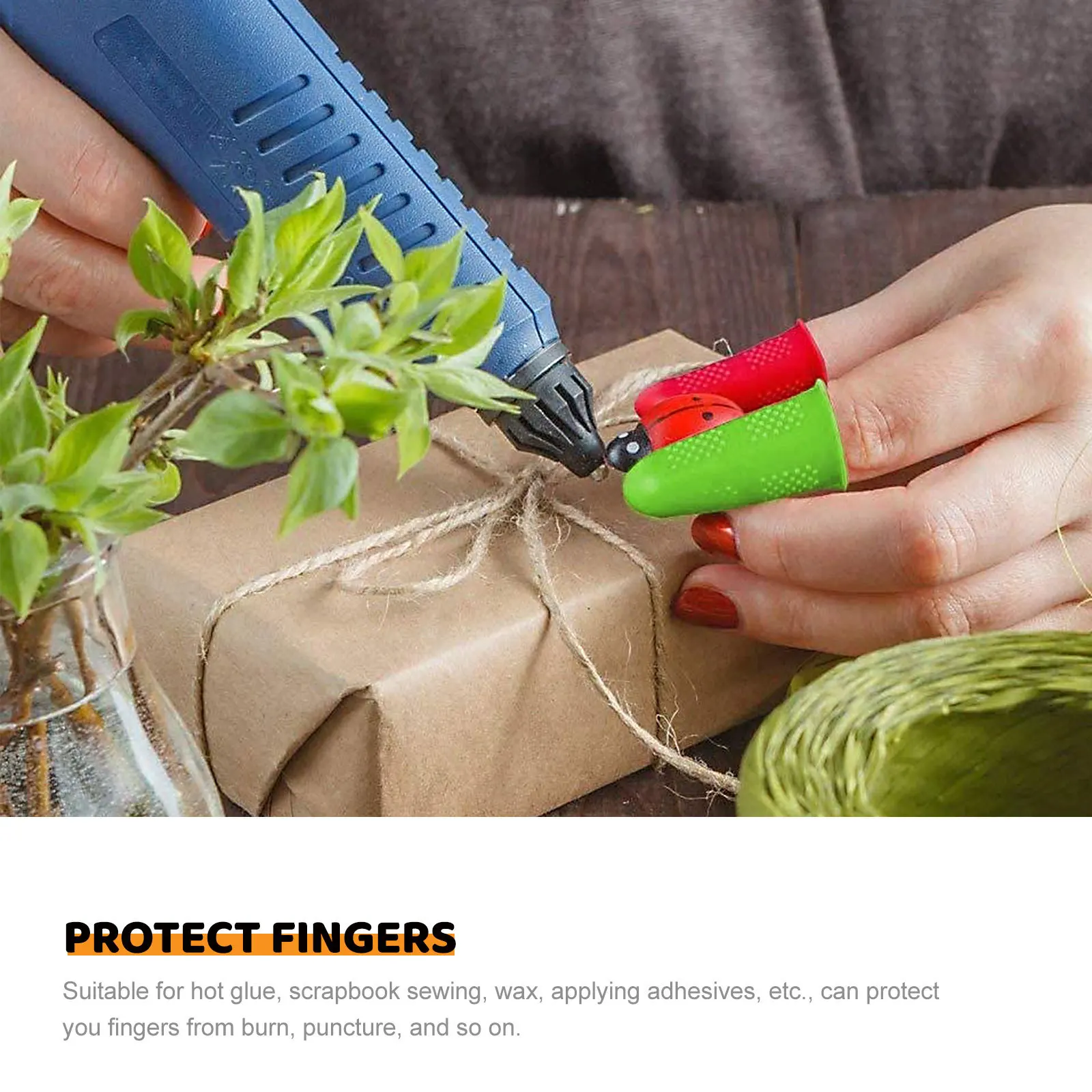 30 stuks siliconen vingerbeschermers flexibele antisliphoezen hittebestendige handschoenen voor hete lijm plakboek naaien wax toepassing