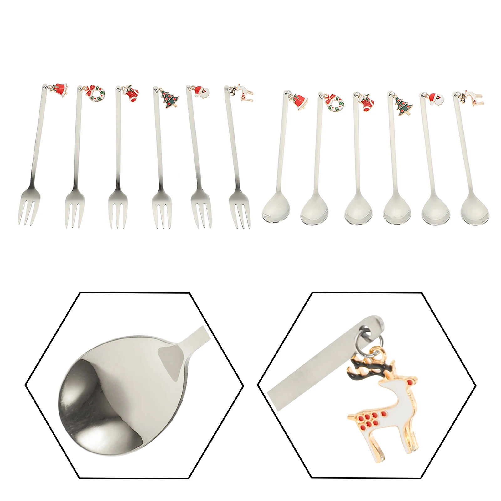

Small Spoons Bulk Stainless Steel Cutlery Set Multipurpose Eating and Fork Scoops