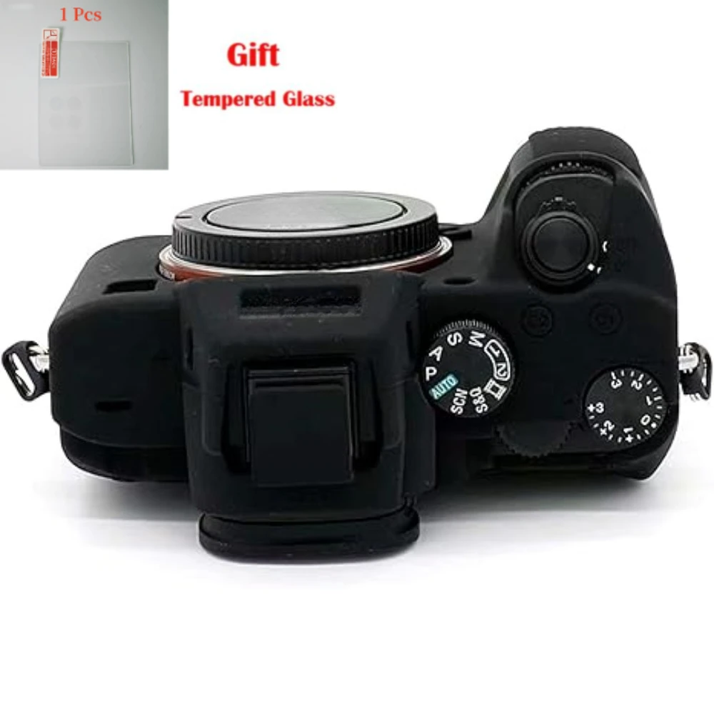 

Accessories camera bag For Sony A7R III Silicone Case Rubber Camera Body Protective Sleeve + free tempered film