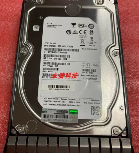 For 826550-001 4T SAS 12G MB4000JVYZQ 846523-004 872439-004 Hard Disk