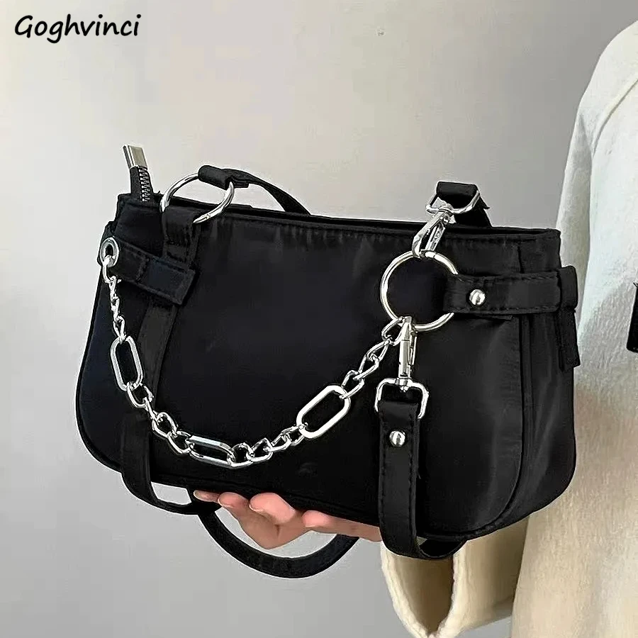 Shoulder Bags Women Korean Fashion All-match Tote High Street Chain Designed Handbags Famous Lady Underarm Motorcycle Bag Ins