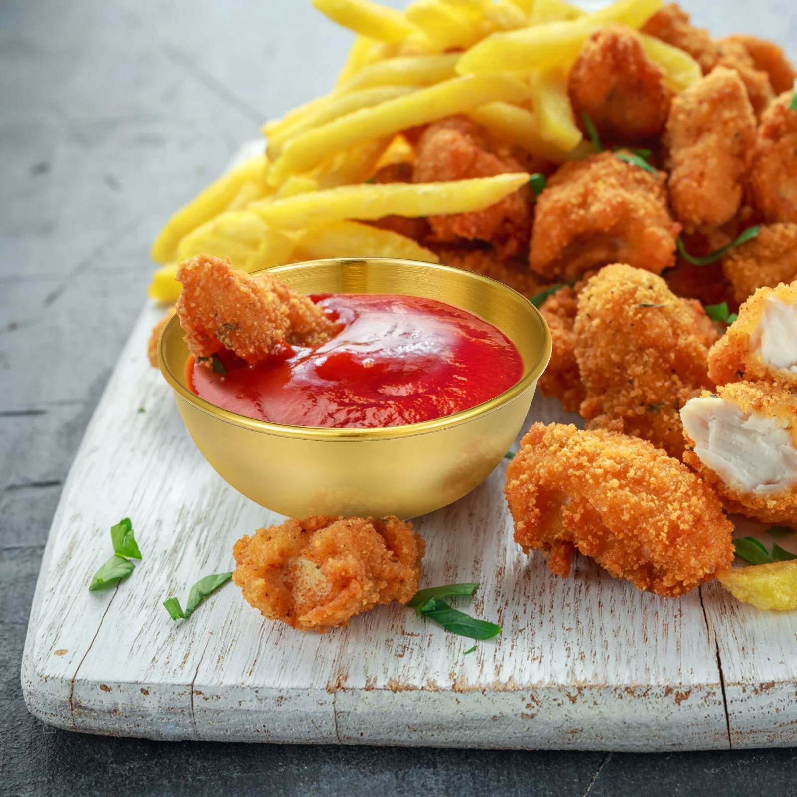 

4Pcs Stainless Steel Sauce Dipping Bowls Stackable Seasoning Dishes Ideal for Condiments Appetizers Restaurant Home Use Mini