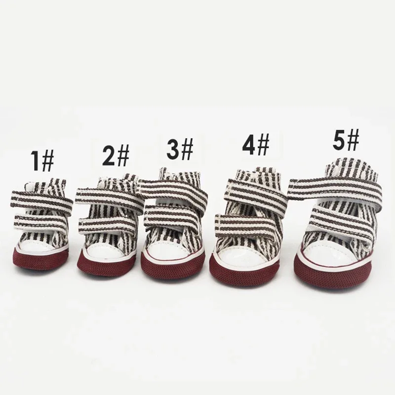 Pet Dog Anti-slip Shoes Puppy Sneakers Breathable Booties Outdoor Casual Canvas Sneakers for Teddy Small Middle Dogs 4Pcs/set - view 3
