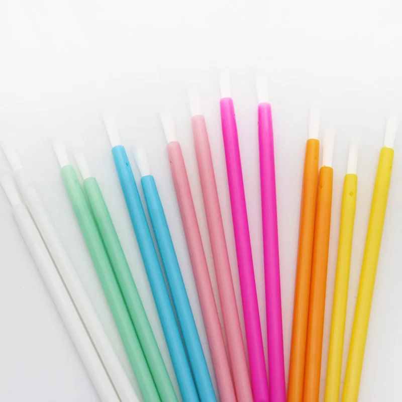 50/100 pcs Disposable Nylon Fiber LipBrush Lipstick Wands Clean Applicatorlip Gloss Brushes portable Cosmetic women Makeup Tools