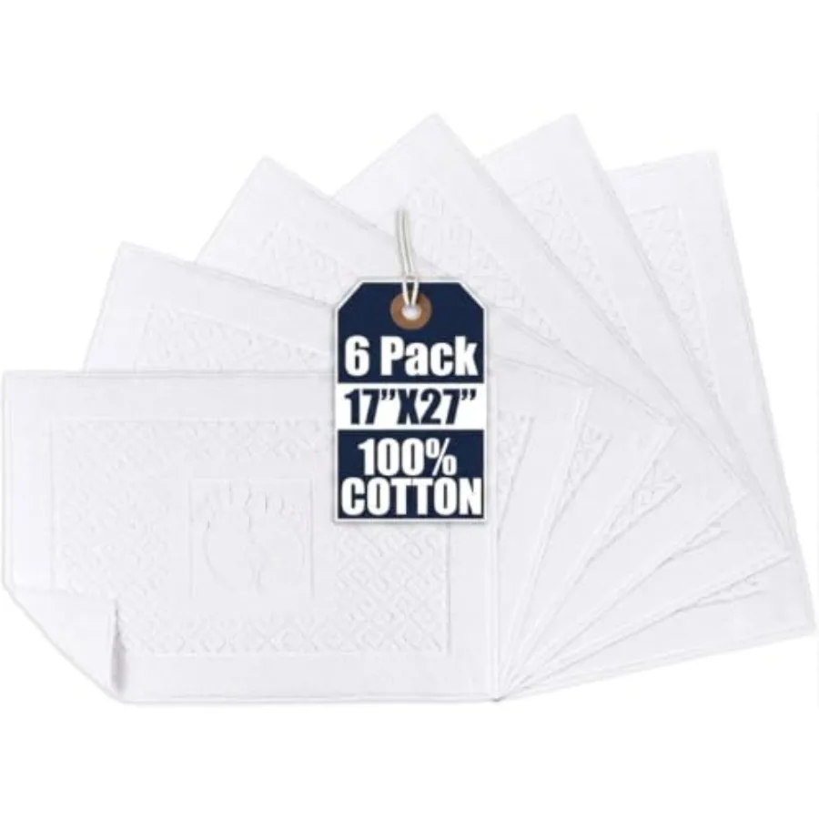 Bath Rug Bathroom Floor Mats - Washable Bathtub Shower Sink Floor Towels - 100% Turkish Cotton Bath Mat Towels 6
