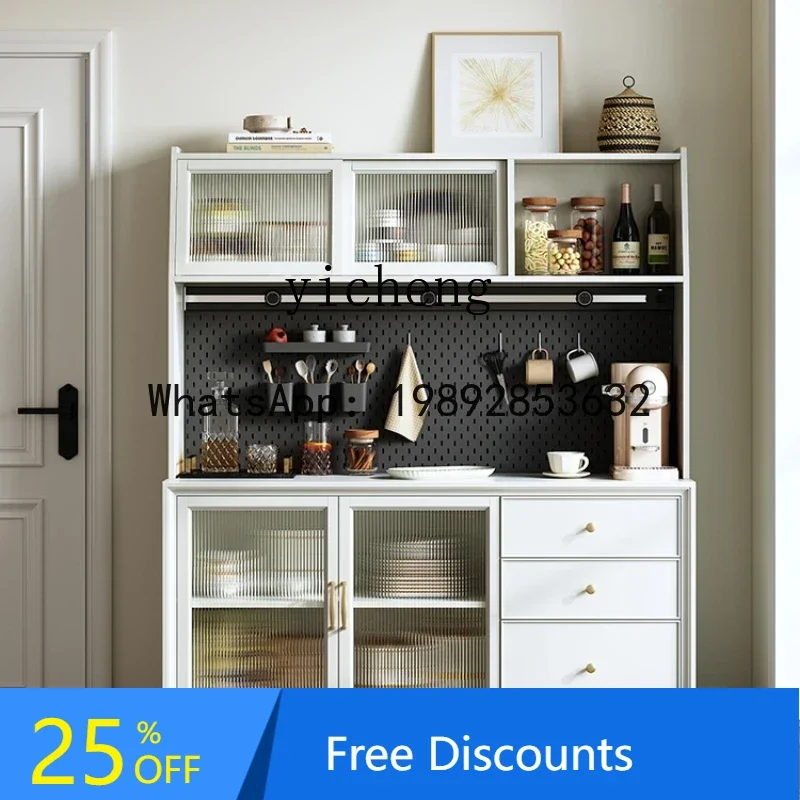 

LYY Light Luxury Solid Wood Wire-Wrap Board Sideboard Cabinet Home Kitchen Storage Tea Cabinet