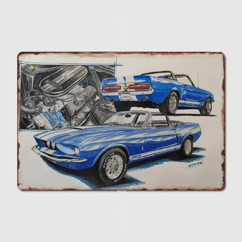 

1967 Shelby GT350 Convertible Metal Tin Sign Truck Indoor and Outdoor Home Bar Coffee Kitchen Wall Decoration