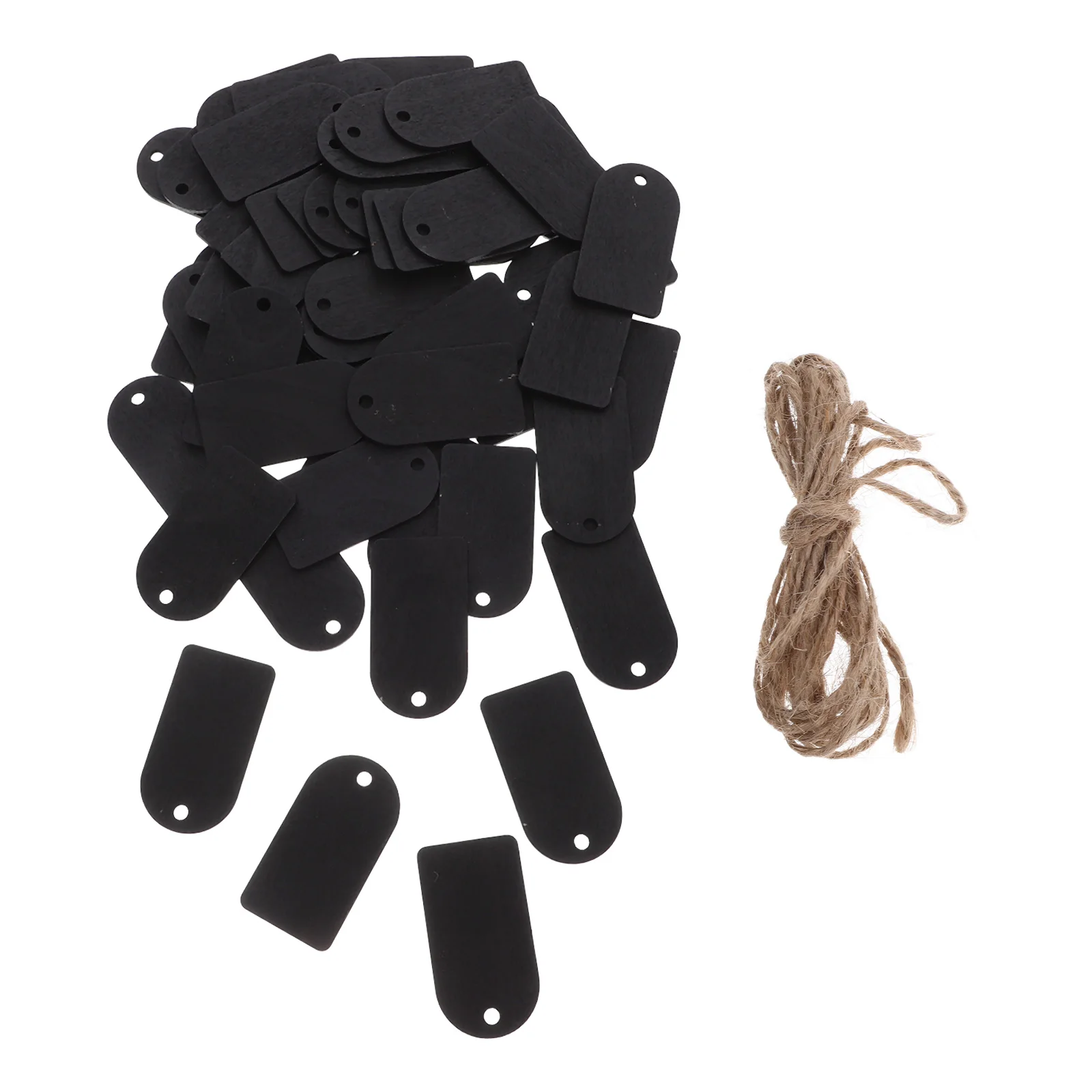 

50 set Mini Blackboard Tag 50 Sets Rewritable Wooden Chalkboard Price Hanging Tags for Store Jewelry Labels with Rope for DIY