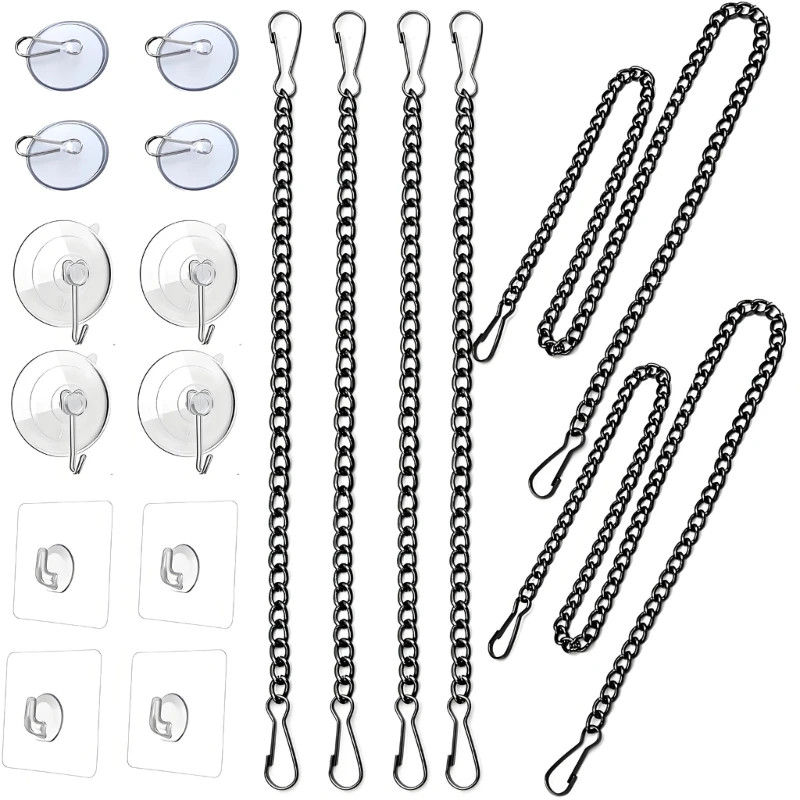 LXAF Upgrades PVC Hanging Chains Stylish Window Hanging Chain Set Suitable for Stained Glass Window Adjustable Length Decors