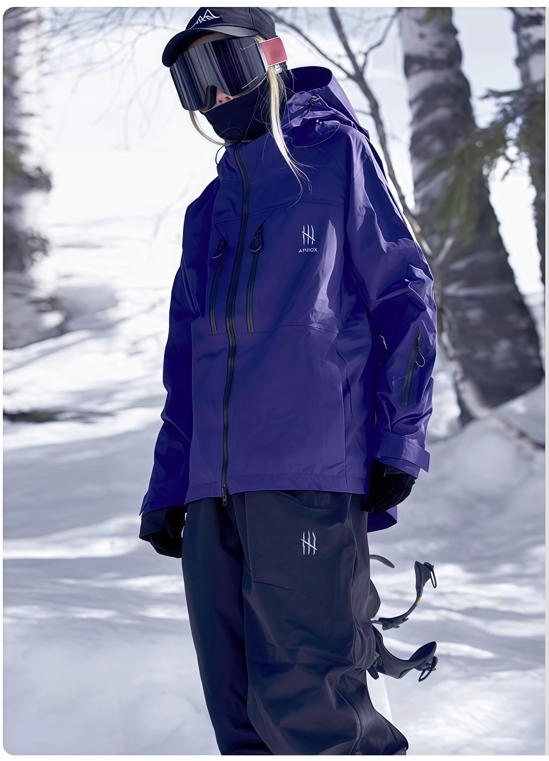 APVCX ชุดสกีที่อบอุ่นสําหรับผู้ชายและผู้หญิงกันน้ําระบายอากาศสโนว์บอร์ดเสื้อผ้าแฟชั่นกลางแจ้งแจ็คเก็ตหิมะและกางเกง