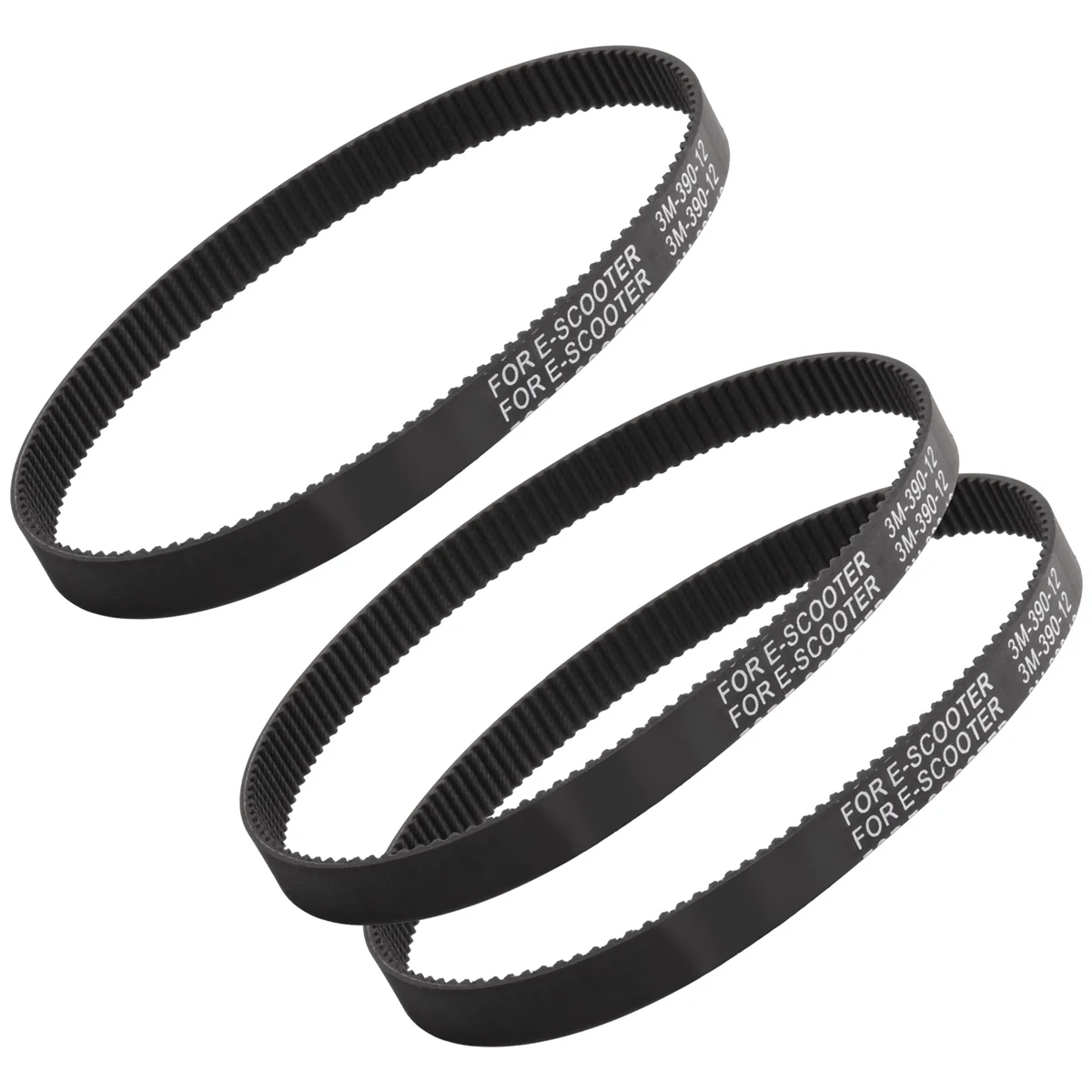 3Pcs 3M-390-12 Drive Belt Durable Thickened Rubber Drive Belt Accessories for Electric Bike E-Bike Scooter Motorcycle