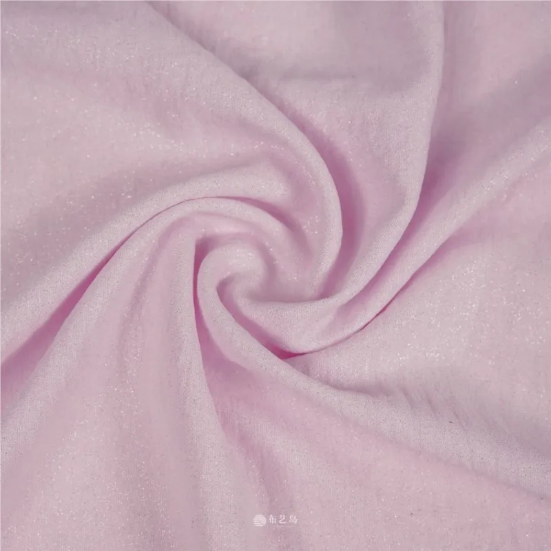 Pinkish-purple shiny non-transparent fabric for shirts dresses pants and skirts designer