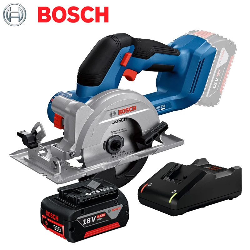 Bosch GKS18V-44 sega circolare a batteria 18 v5.0ah set di batterie 125MM lavorazione del legno utensile elettrico per il taglio del legno senza spazzole per uso domestico