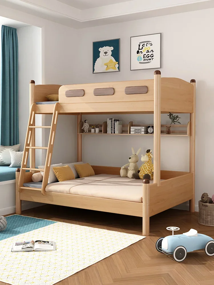 YY Solid Wood Bunk Bed Beech Bunk Bed Nordic Simple Children's Bed