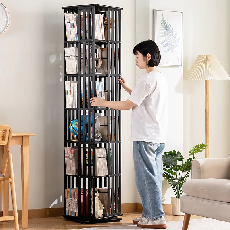 

Living room rotating bookshelf floor-standing bookcase multi-layer shelf against the wall children's simple storage shelf small