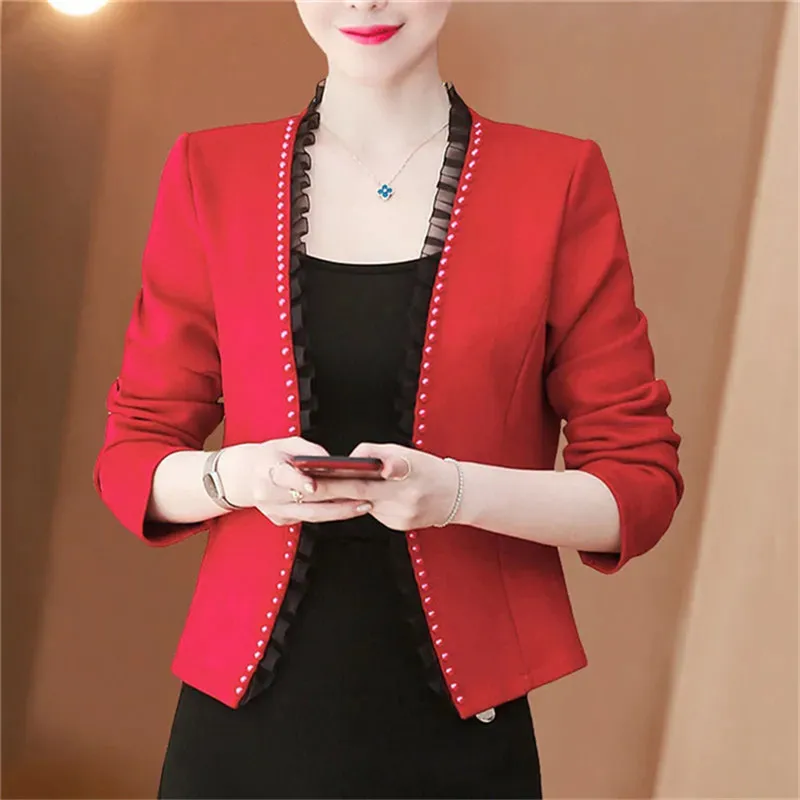 

New 2024 Spring Autumn Short Jacket Fashion Elegant Women's Coats Suit Jacket Match Cheongsam Skirts Outerwear Shawls Tops Fema