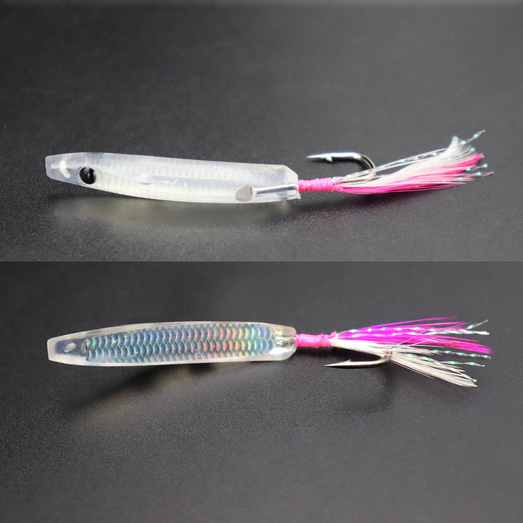 ZYZHE 2 Stück Trolling-Angelhaken mit Schrägwinkel 4/4,5CM Schleppköder-Haken Passend zu Oberflächenködern Surf-Trolling-Köder – Detail 6