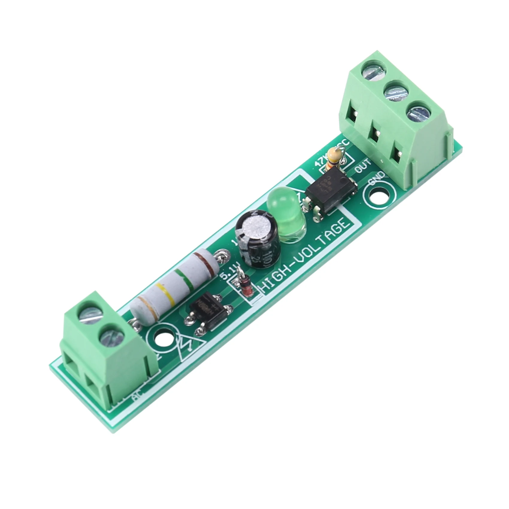 Módulo de aislamiento optoacoplador, placa detectora de voltaje TTL 3-5V, prueba SCM para microcontrolador, PLC adaptable, 5 piezas, CA 220V