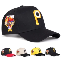 Unisex Personalized P Letter Embroidery Baseball Caps Spring Autumn Outdoor Adjustable Casual Hats Sunscreen Hat