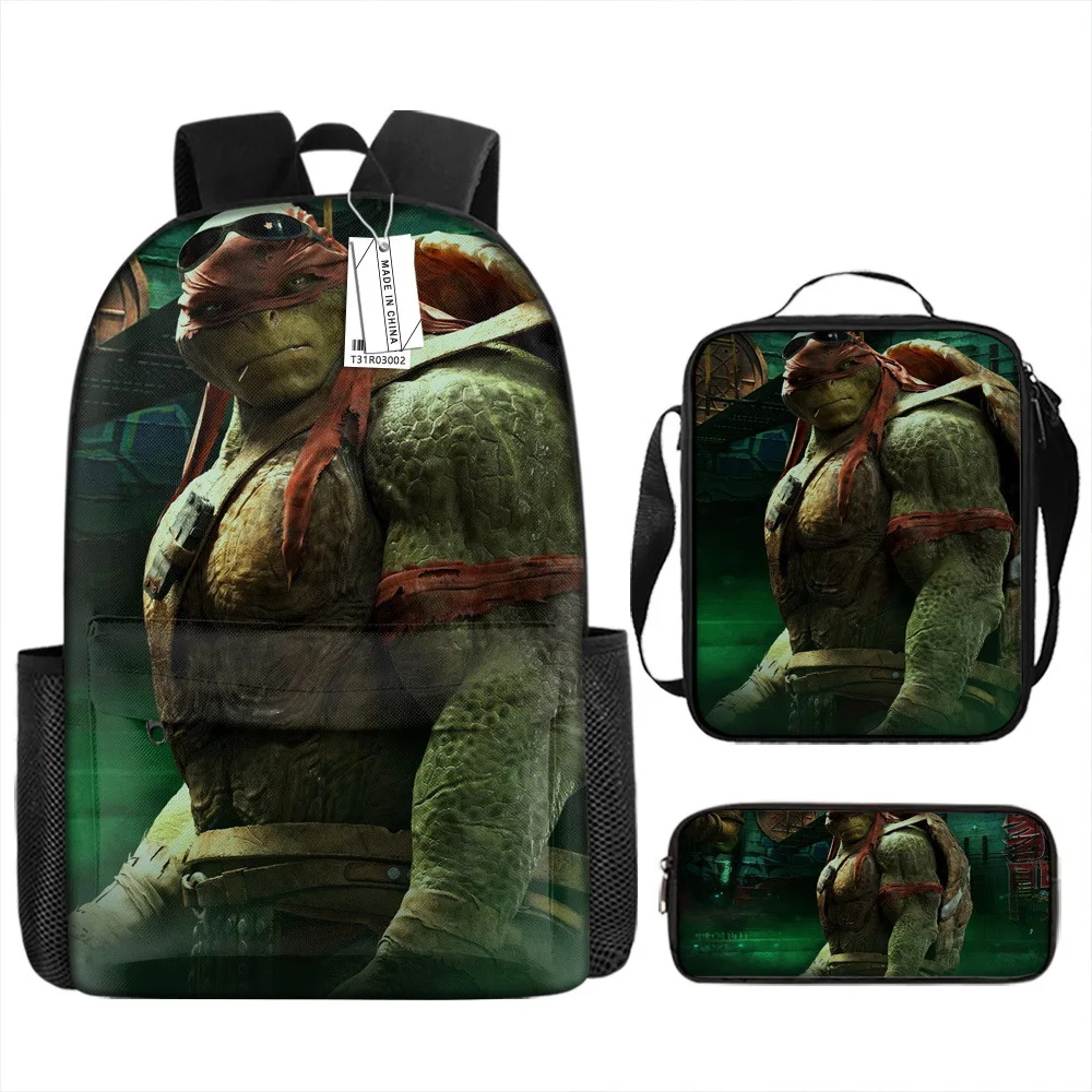 Teenage Mutant Ninja Turtles Backpack Lunch Bag Pencil Case Set Kid School Travel Anime Schoolbag Food Bento Pouch Children Gift