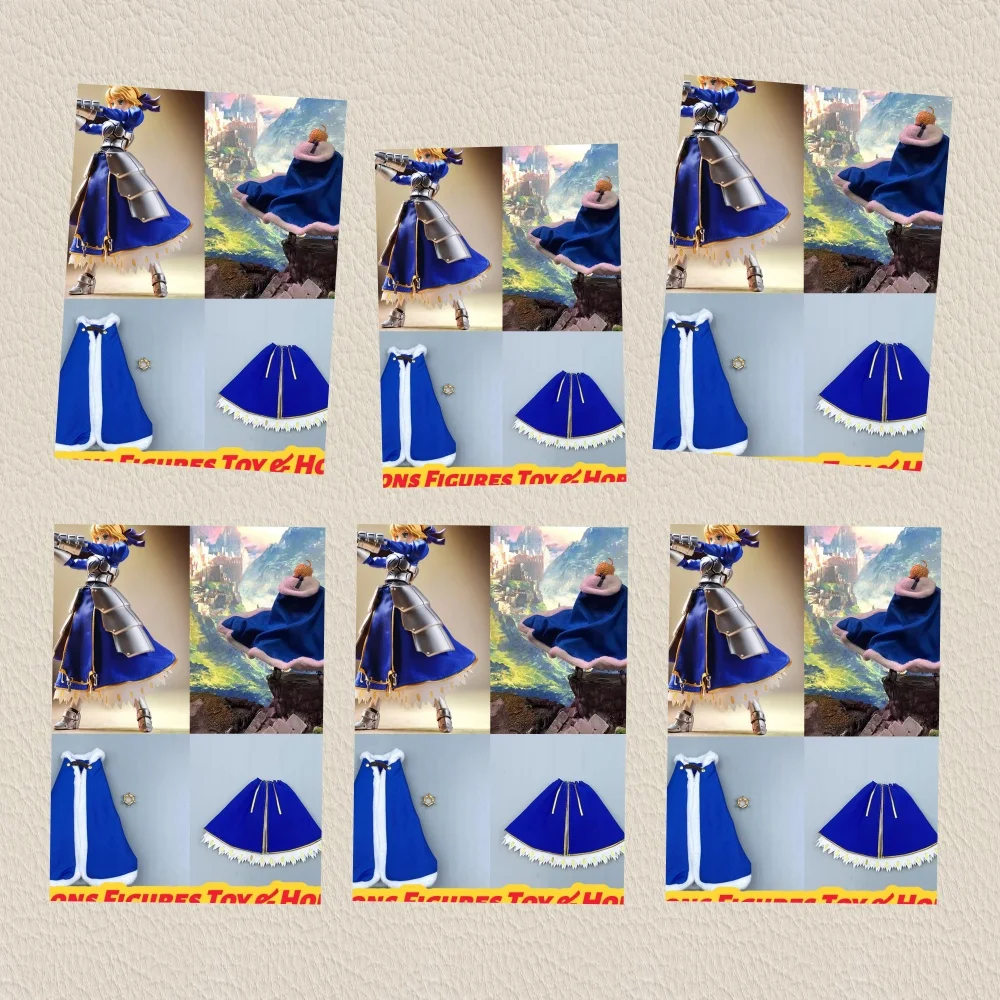 

【Only Clothes】1/12 Japanese Anime Saber 2.0 Battle Suit Edition Replacement Movable Skirt Cloak for 6" Action Figure Model Toy