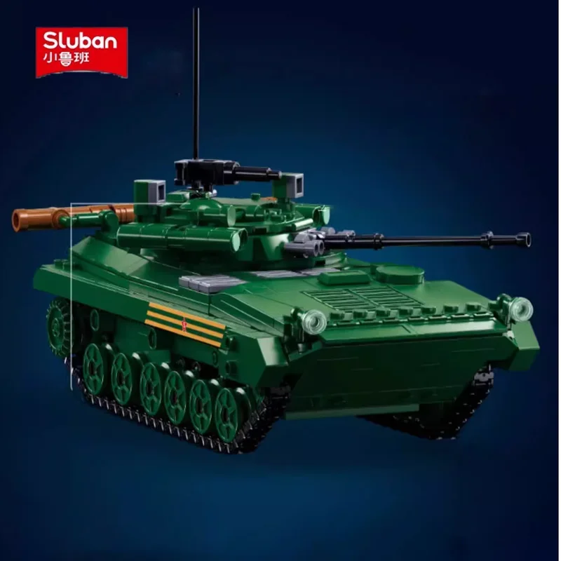 SLUBAN T54 medium tank building blocks BMP infantry fighting vehicle model military collection ornaments toys birthday gifts