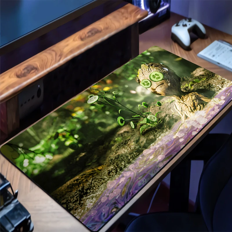 Design G-groot Gaming Mouse Pad Anti-Slip Rubber Base Extended Desk Mat For Gamer Office Computer Accessories Mousepad