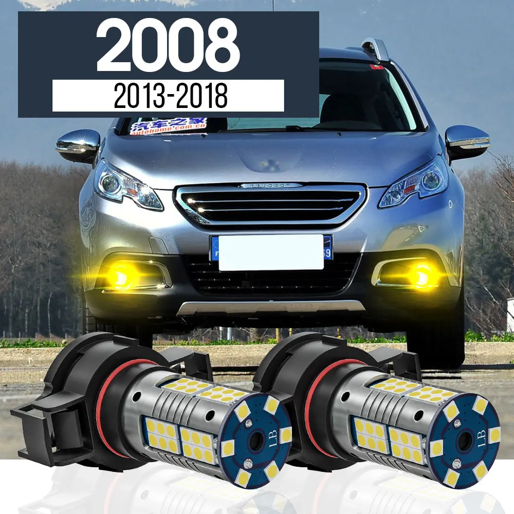 

2pcs LED Fog Light Lamp Blub Canbus Accessories For Peugeot 2008 2013-2018 2014 2015 2016 2017