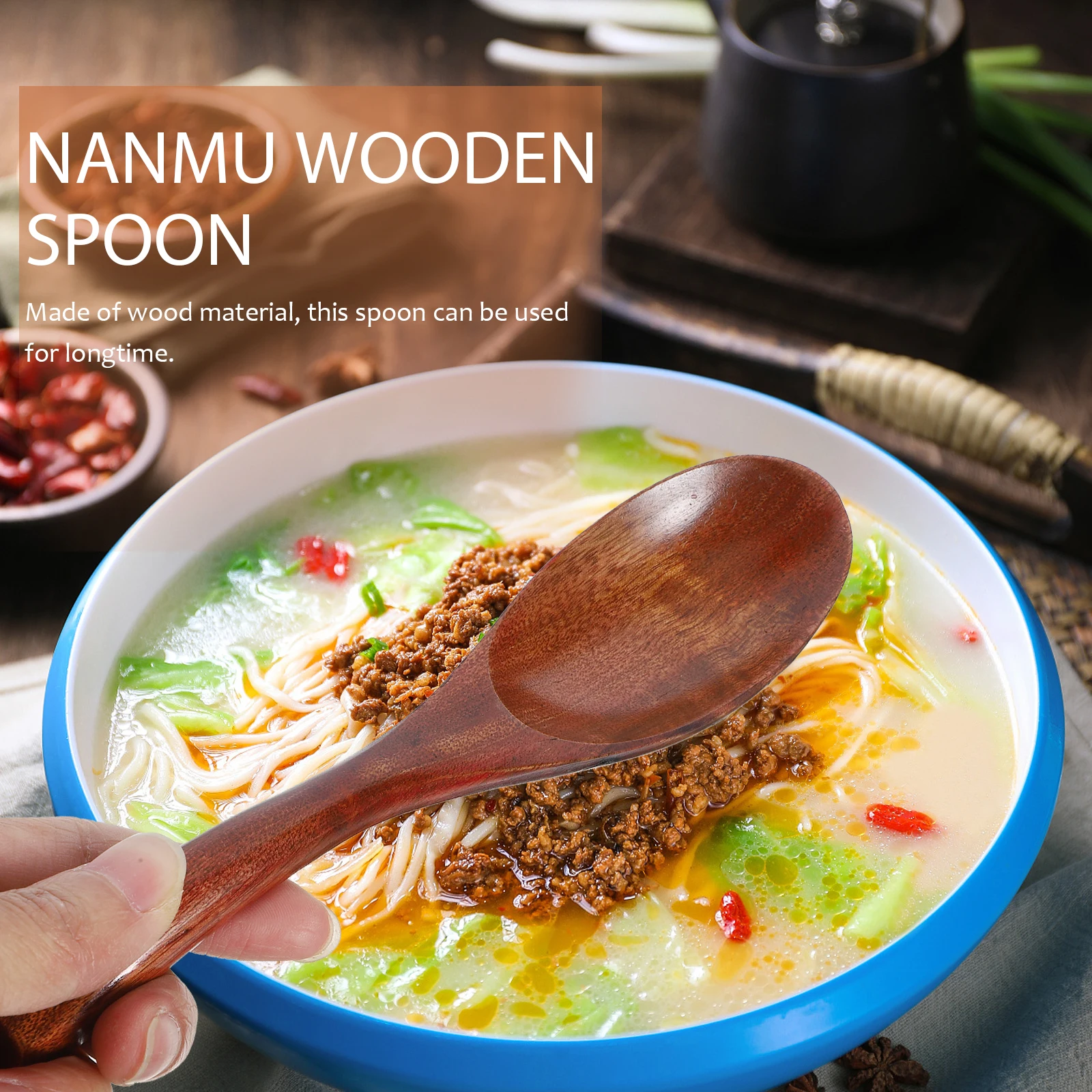 

4 Pcs Wood Spoons 6 69 Inch Reusable Soup Spoon Mixing Spoon Dessert Salad Stirring Mixing Wooden Ladle for Eating