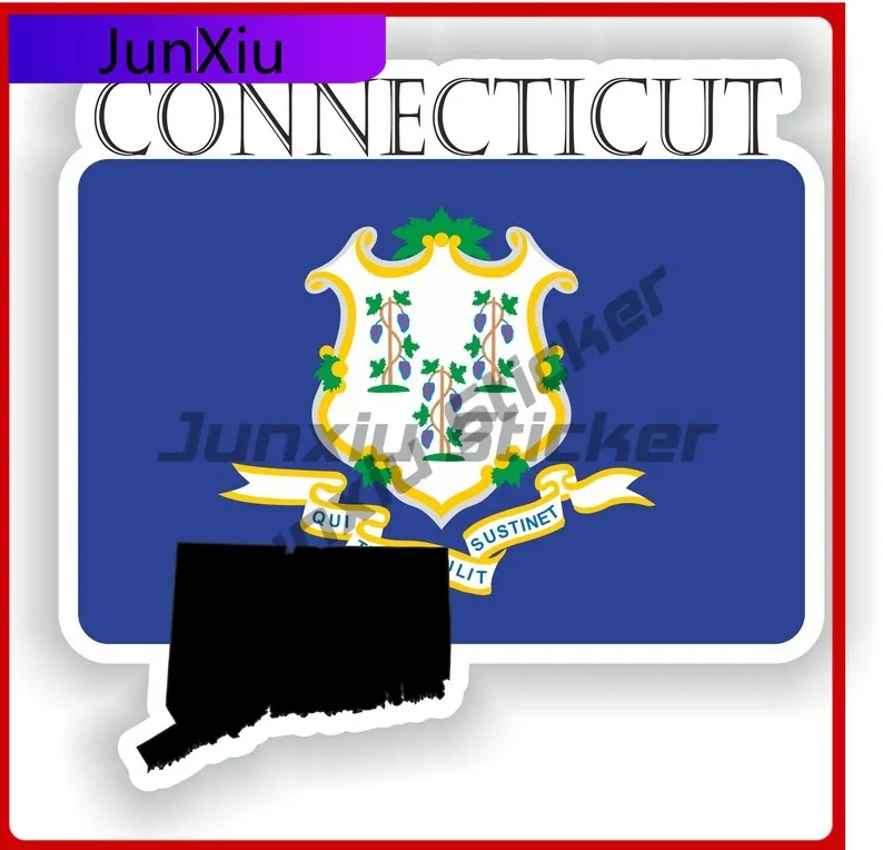 

Connecticut America Flag Map Contour Emblem Decals Custom Decals Bumper Sticker Funny Decoration Decals Motorcycle Stickers Pvc