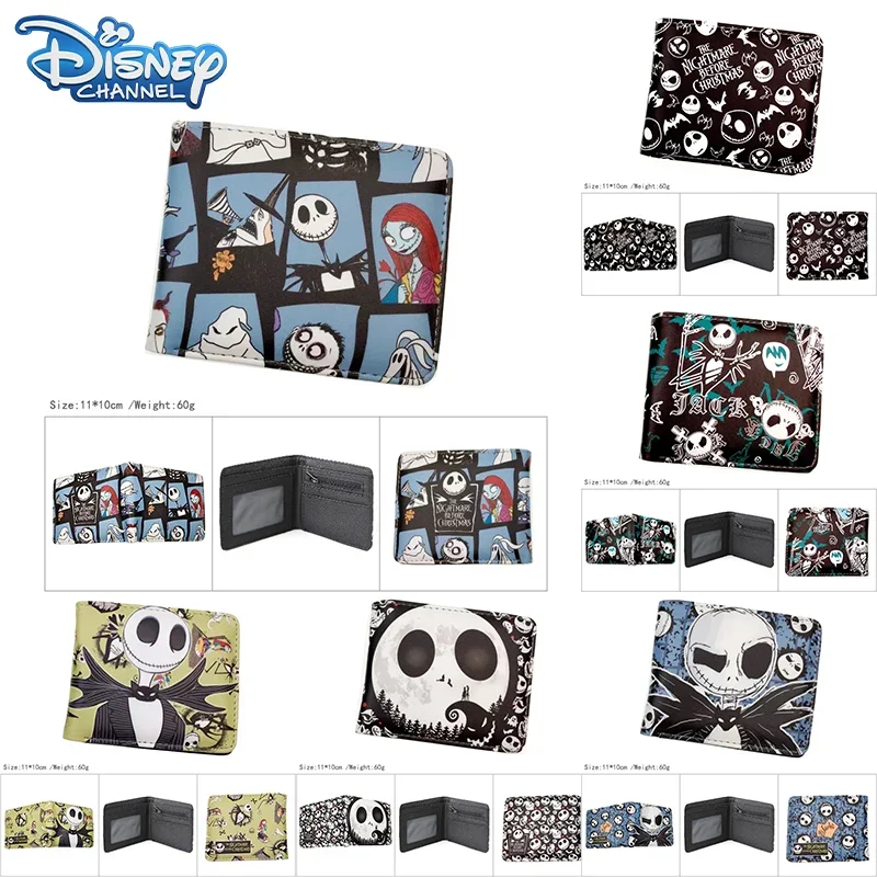 Disney The Nightmare Before Christmas Wallets Anime Figure Jack Skellington Sally Coin Purse Halloween Cosplay Wallet Kids Gift