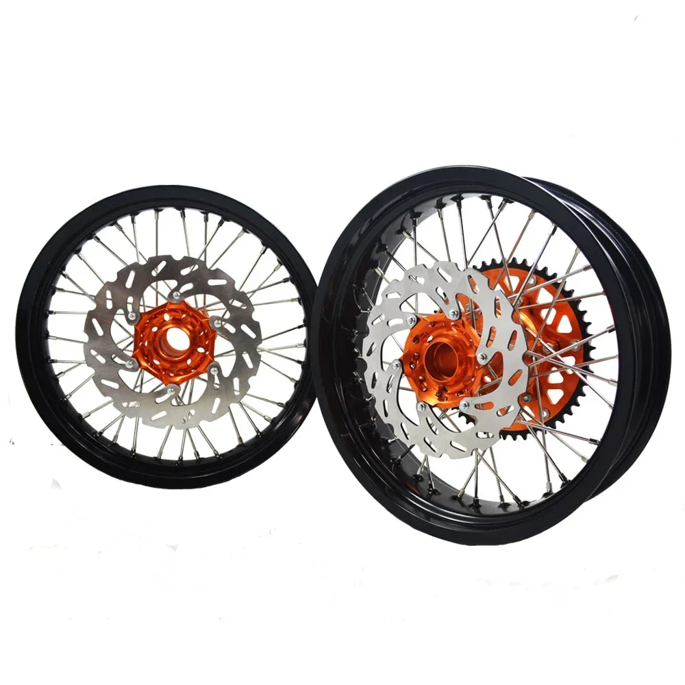 Motorcycle Parts 36 Holes 17 Inch Front And Rear Complete Spoke Motorcycle Wheels Rims Set