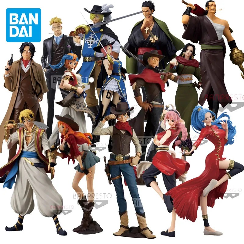 BANDAI Original One Piece TCWJ Anime Figure Luffy Zoro Sanji Nami Action Figure Toys For Boys Girls Kids Christmas Gift Model