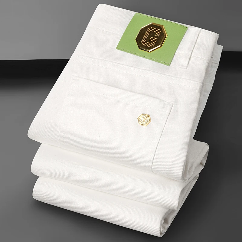 

Guangzhou Xintang Men's Premium Denim Jeans Spring Hong Kong Sle Lightweight Luxury Trendy Brand Straight Leg mid Waist