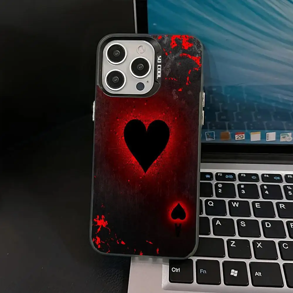 

Card pattern design phone case for iPhone 16 15 14 13 12 11 Pro/ Max/Plus shock-proof rear cover anti-fingerprint