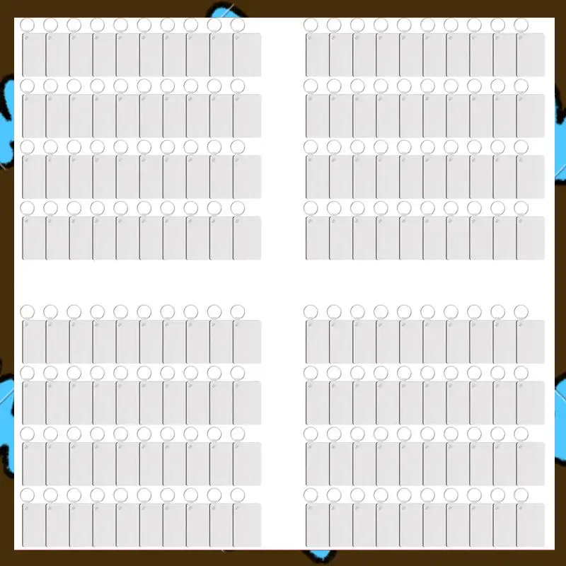 

Promotion! 160 Pack Sublimation Keychain Blank Double Sided Heat Transfer Blank MDF Blank Board Key Ring Blank Sublimation DIY
